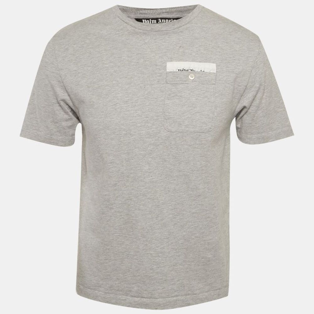 Palm Angels Grey Jersey Pocket Detail T-Shirt M